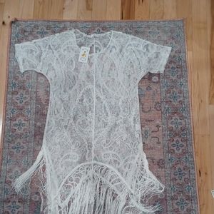 Costyleen Swim | NWT Sz S White Lace Swim Cover Up Dress Short Sleeve